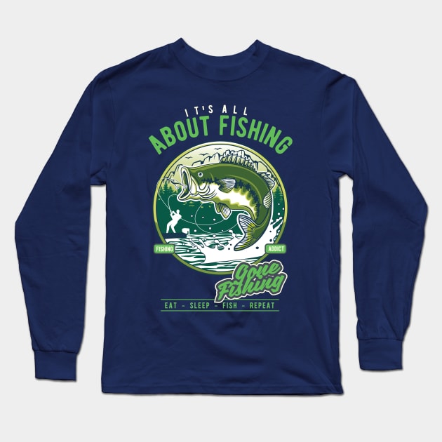 all i think about is fishing Long Sleeve T-Shirt by Transcendexpectation